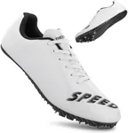THESTRON Unisex Track Spikes Running Sprint Shoes Track & Field Shoes for Men Women Kids Cool Racing Running Sneakers White