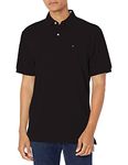 Tommy Hilfiger Men's Short Sleeve Cotton Pique Polo Shirt in Classic Fit, Tommy Black, Medium