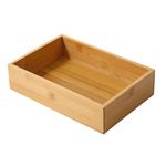 HOKIPO Bamboo Drawer Organizer Storage Box for Home, Bathroom, Kids Room Office Desk Organizer, 27X18X7 cm (AR-5059)