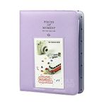 FotoCart 128 Pockets Mini Film Photo Album PU Leather Cover for Fujifilm Instax Mini LiPlay 11 9 8 7s 70 90 Link Instant Camera 3 Inch Polaroid Picture Name Card Holder (Light Purple, 128 Photo Album)