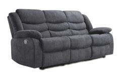 Madrid Fabric Recliner Sofa with Cupholders - 3+2 Seater Sofa Grey (3 seater)