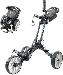 Newfly 3 Wheel Golf Push Cart Compact Semi-Auto Folding and Unfolding,Ultra Lightweight Smallest Folding Size, New-Version Scorecard Holder