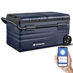 AAOBOSI Camping Fridge 75L, Car Fridge Dual Zone with 12/24V DC and 100-240V AC, -20°C to 20°C Portable Freezer for Car, Campervan, Lorry, Truck, Boat