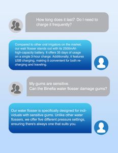 Binefia Cordless Water Flosser – Portable Dental Oral Irrigator