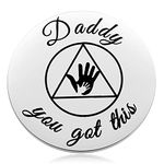 Ukodnus Sobriety Gifts for Dad Mom, Recovery Medallion Gift for Daddy Mommy, Happy Sober Birthday Token from Child, Alcoholics Anonymous Anniversary Chip, AA Token, small, Stainless Steel, not known