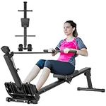 Rowing Machine for Home Use, Rowing Machine Foldable Rower with Comfortable Seat Cushion - 2024 Upgraded Version Row Machine, Hyper-Quiet & Smooth