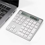 HoRiMe Number Pad for Laptop - Rechargeable Wireless Number Keypad 34 Keys with Dual Bluetooth, 2 in 1 Numeric Keypad Calculator with Display - Portable Slim Numpad for Windows, Mac, iMac, PC, Tablet