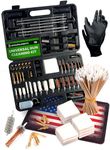 Universal Cleaning Kit 63pc - Portable Cleaning Kits Airsoft - Incl. Stainless Steel Rods, Brass Jags, Patches, Cleaning Swabs