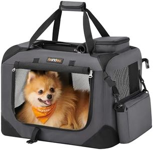 Feandrea Dog Crate, Collapsible Pet Carrier, S, Portable Soft Dog Crate, Oxford Fabric, Mesh, Metal Frame, with Handle, Storage Pockets, 20 x 14 x 14 Inches, Gray UPDC50G01