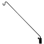 Heavy Duty Extended Reach Wall Mounted Deck Hook Wall Pole, Wall Bracket Direction and Length Adjustable Plant Bracket for Bird Feeders, Planters, Suet Baskets, Lanterns, Wind Chimes and More,Black