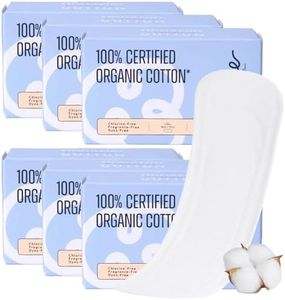 100% Organic Long Panty Liners for Women Long, Ultra Thin Cotton Cover, Long Pantiliners, Light Absorbency, Unscented Barely There Pantie Liners, Individually Wrapped (Long Liner, Size 2, 192ct)