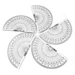 Ashton and Wright - 180 Degree Protractor - 10cm - Lightweight School Protractors (Clear, Pack of 5)