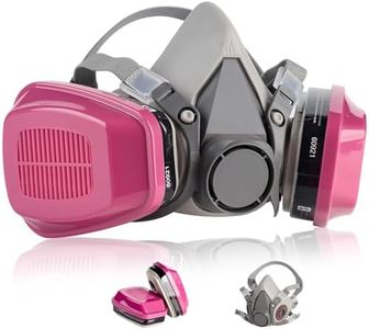Respirator Mask with Filters 60921: Half Face Respirator Reusable Gas Mask for Spray Paint Chemical Epoxy Resin Dust Mask for Construction Organic Vapor Woodworking Sanding Welding