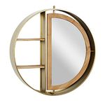 Deco 79 Wall Shelf, 28" L x 5" W x 27" H, Gold