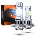 SEALIGHT 2026 Upgraded H7 LED Headlight Bulbs, 1:1 Design 50,000LM 900% Brighter H7 LED Bulbs, 6500K Cool White H7 Halogen Replacement, Plug and Play, Non-polarity, IP68 Waterproof, Pack of 2