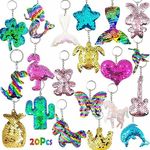 Acuiwer 20 PCS Sequin Keyrings Colo
