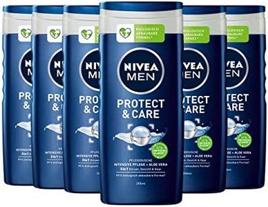 NIVEA MEN Protect & Care Gel de ducha (6 x 250 ml), gel de ducha hidratante con aloe vera, ducha suave para piel nutrida masculina