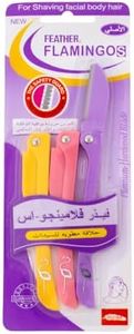 Flamingo Eyebrow Shaper for Girls and Women, Manual Razor, Facial Hair Remover for Upper Lip, Peach Fuzz, Chin, Forehead, Painless, Reusable, Pack of 3