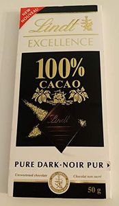 LINDT EXCELLENCE 100% CACAO PURE DARK CHOCOLATE50G