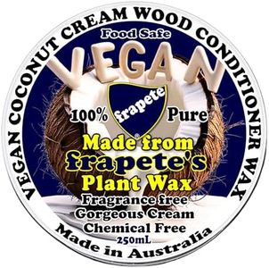 frapete Vegan Cutting Board Conditioner Wax Protects Nourishes Using 100% Plant Based Wax Oils, Australian Made 250mL