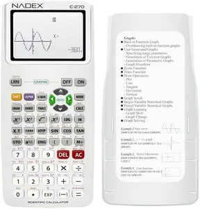 Scientific Calculator with Graph Functions for College and High School Students, Engineering, Advanced Mathematics, Calculus, Algebra, Geometery, Trigonometry, Statistics, Physics, Chemistry, White