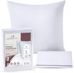 CIRCLESHOME Euro Pillow Protectors - 100% Zippered Cotton Pillow Covers - 26 X 26 Square Pillowcases - Protects Pillows from Dirt, Dust and Debris (European- 2 Pack- 26x26)