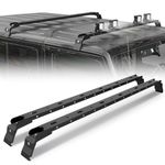 YZONA 300 LBS Roof Rack Cross Bars with 4 Pcs LED Lights Bar Compatible for 2007-2024 Jeep Wrangler JK JKU JL JLU Unlimited & Gladiator JT Hardtop, Roof Rail Crossbars Cargo Carrier Rooftop Luggage