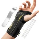 BraceUP Wrist Support Brace with Metal Hand Splint for Carpal Tunnel Wrist Support, Left or Right Hand Support and Tendonitis Arthritis Pain Relief - for Men and Women (L/XL, Right Hand)