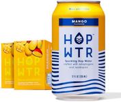 HOP WTR Sparkling Hop Water, Mango 12 Pack, Sugar Free, Low Carb Non Alcoholic Drinks, NA Beer, Adaptogen Drink, No Calories, Adaptogens & Nootropics for Added Benefits, 12 oz Cans