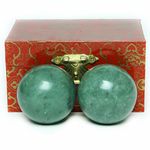 Brass Statu 1.4"Marble Dark Green Baoding Balls Chinese Health Exercise Massage Balls Stress Relieve Hand Exercise Bs023