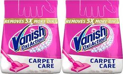 Vanish Oxi Action Carpet Stain Remover Powder, Carpet Cleaner, Removes ground-in dirt & dust, Shake & Clean, 650 g, Pack of 2, 2 x 650g