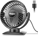 Viniper 6 inch Rechargeable Desk Fan, 5000mah Battery Operated Fan :9-30hours Working Time, 3 Speeds & 360° Rotation Low Noise Strong Wind Portable Fan, Small but Mighty - Black