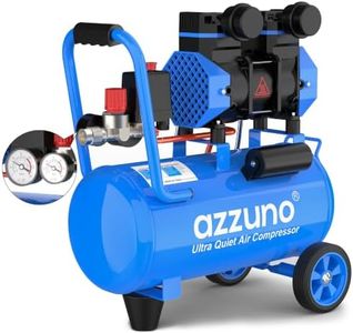 AZZUNO 8 Gallon 2 HP Oil-Free Air Compressor, 4.2 CFM @ 90 PSI, 116 Max PSI | 70dB Ultra Quiet Air Compressor, Portable Steel Tank for Tire Inflation, Auto Repair, Woodwork Nailing & Spray Painting