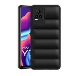 Amazon Brand - Solimo Puffer Case Camera Protection Soft Back Cover for Vivo Y73 2021 | Vivo V20 2021 | Vivo Y73 4G - Black - Rubber