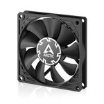 ARCTIC P8 Slim PWM PST - 80 mm case fan, optimised for static pressure, case fan with PST connection (PWM Sharing Technology), DC fan, extra slim - 15 mm, 300-3000 rpm - Black