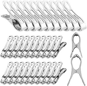 DanziX 30 Pcs Stainless Steel Clips, 2.1-Inch 3.6-Inch Clips, Garden Clips for Netting, Greenhouse Frame, Clothes Towel, Quilts