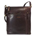 Rowallan Espana Large Leather Messenger Cross Body Bag - Brown - Style: 31-9791