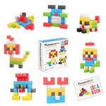PicassoTiles 50 Pieces 1" Magnetic Toy Building Block Cubes Building Block, 3D Cube Construction with Free Idea Book Cubes Magnet Sensory Toys Gifts Educational for Kid, Boy, Girl & Toddlers PMC50