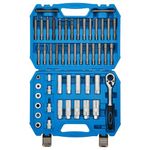 CASOMAN 50PCS Shock Absorber Tool All in One Kit, Shock Absorber Strut Nut Removal Socket Tool with Strut Spreader Tool & Reversible Pass Through Ratchet Socket Set, CR-V