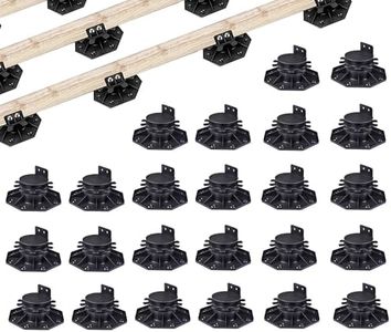 Deck Block, 24 PCS Adjustable Deck Support Plastic Pedestal Paver, Shed Base Deck Leveling Blocks Post Base, 1-3/16" to 2-3/8" Level Up Deck Support Pedestals Shed Foundation Kit