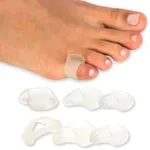 NatraCure Advanced Gel Toe Separator (w/Toe Loop) - Spacer, Corrector, Straightener to Cushion and Align Bent, Crooked, Overlapping Toes - Corns, Pinky Tailor Bunions - (1104-M RET6PK) - Size: Small