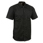 Milwaukee Leather MDM11669 Men's Black Button Up Heavy Duty Work Shirt | Classic Mechanic Work Shirt w/Pockets - 3X-Large