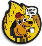 Boundless Performance This is Fine Military Morale Hook and Loop Patch - Funny Tactical for Backpacks, Dog Harnesses, Army Vests, Hats, Helmets Cool PVC Rubber Boosts Moral During Airsoft Paintball