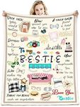 Best Friend Birthday Friendship Gifts for Women, Best Friend Blanket 50 x 60, Soft Sherpa Throw Blanket Gifts for Women Sister Girls BFF