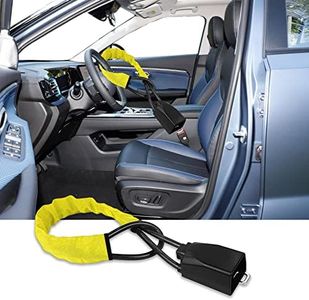 ASUBHA Steering Wheel Lock, Anti Theft Car Device, Seat Belt Lock, Device with Adjustable Locking, Car Interior Accessories Security Antitheft Locking Devices Universal Fit for Most Vehicles, SUVs