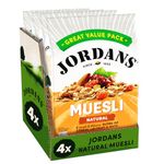 Jordans Natural Muesli | Breakfast Cereal | Vegetarian | High Fibre | 4 PACKS of 1 kg