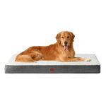 EHEYCIGA Large Dog Bed, Orthopedic Dog Beds for Large Dogs, Washable Big Dog Mattress with Removable Cover and Non-Slip Bottom, Pet Bed with Foam, Beige
