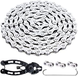YBEKI Bike Chain 6/7/8/9/10/11 Speed Bicycle Chain 1/2 x 11/128 Inch 116 Links (10 Speed, Silver, 1)