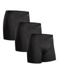 DANISH ENDURANCE Men's Sports Trunks, Breathable, Soft, Quick Dry, 3 Pack, Black, Large