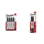 Sharpie Permanent Markers, Chisel Tip and Twin Tip (Fine and Ultra Fine), Black, 6 Count